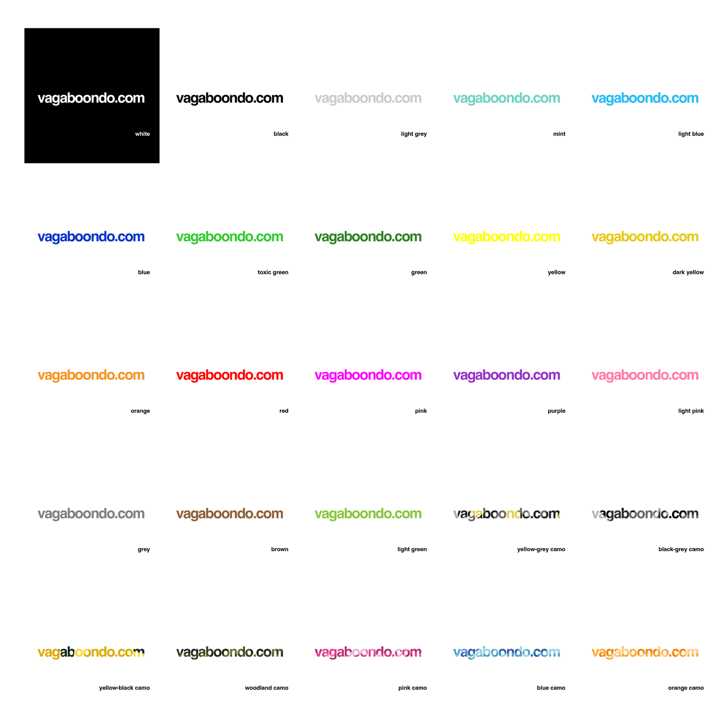 vagaboondo.com sticker, 25 colors