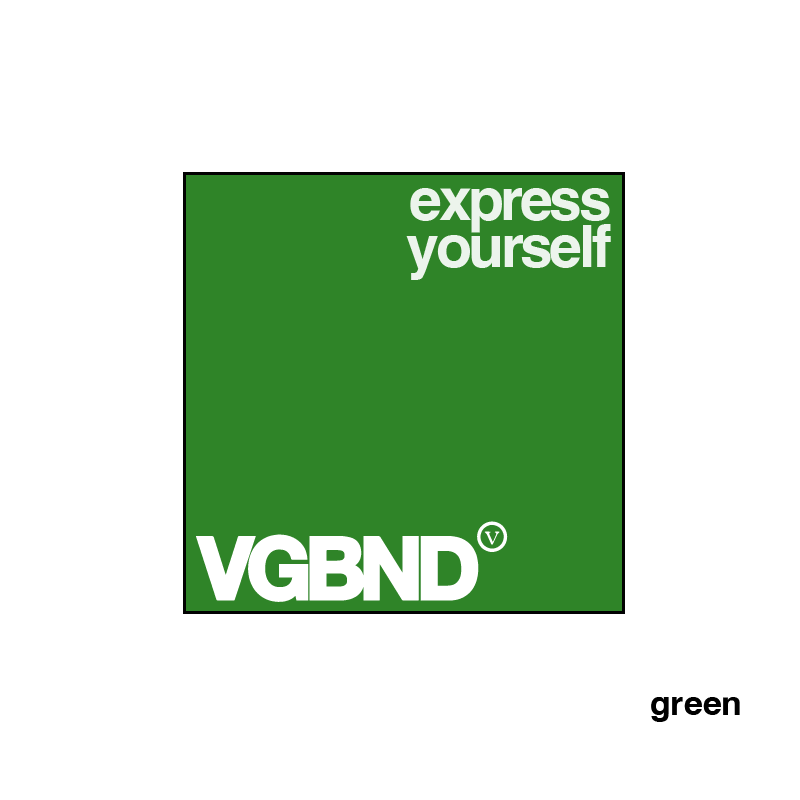 Express Yourself square sticker, 25 colors
