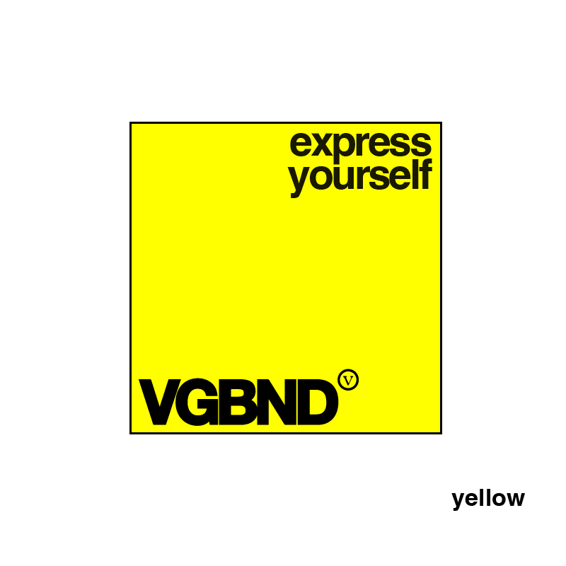 Express Yourself square sticker, 25 colors