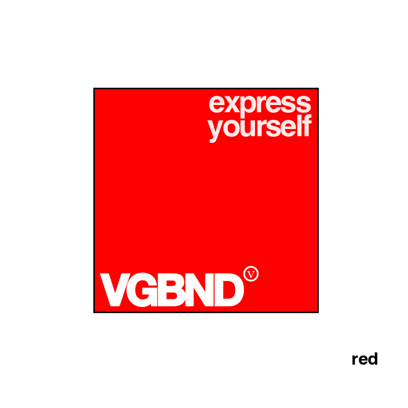 Express Yourself square sticker, 25 colors